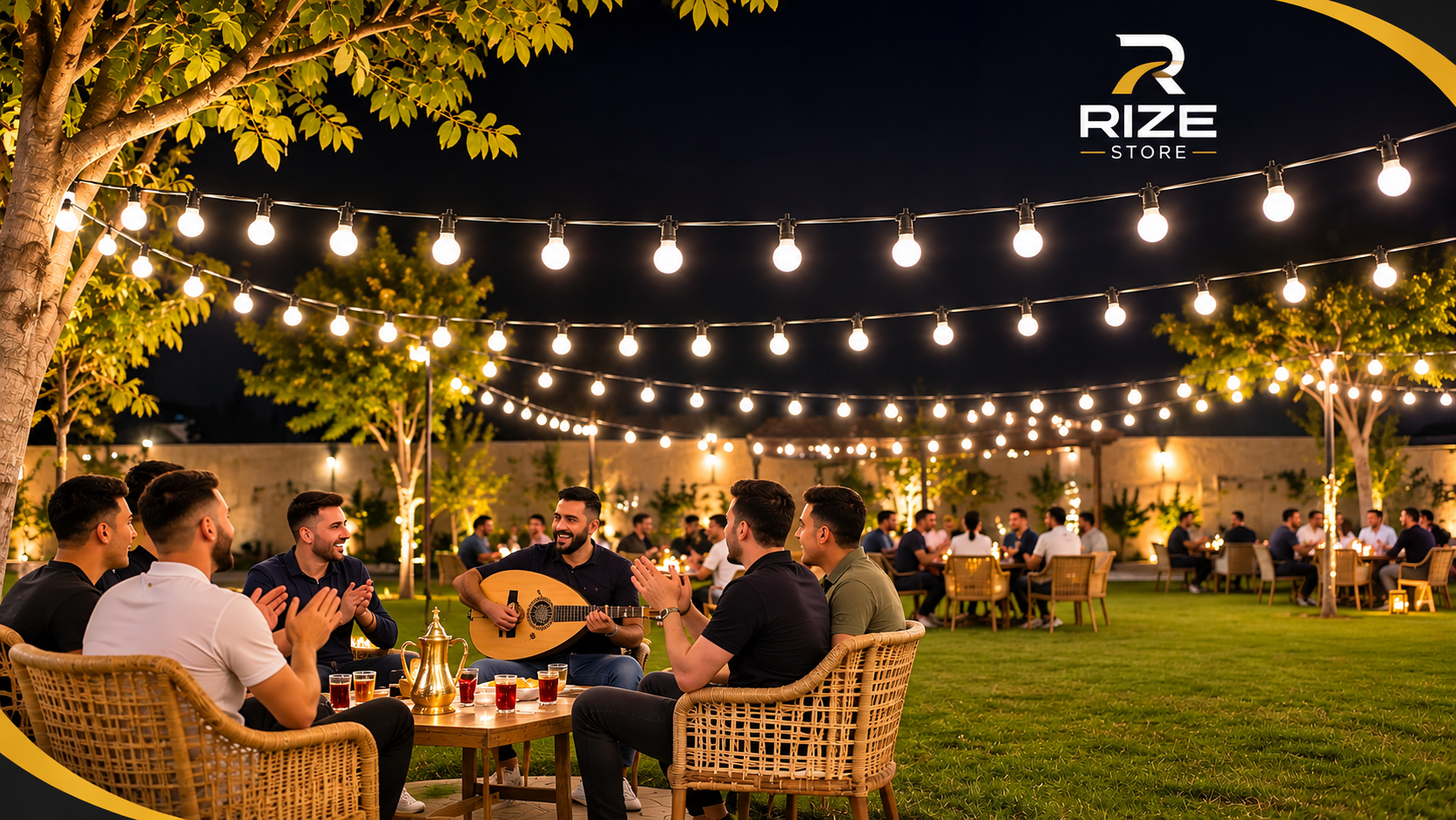حبل لمبات أفراح LED للزينة وإضاءة الساحات والحدائق | RIZE STORE - الصورة 3